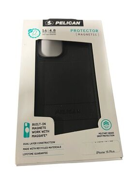 Pelican Magnetic Protector Case for iPhone 16 Plus — Black